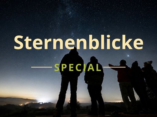 Sternenpark Eifel erleben – Urlaub unter dem Sternenhimmel Menschen beobachten den Sternenhimmel in der Nacht auf einem Hügel